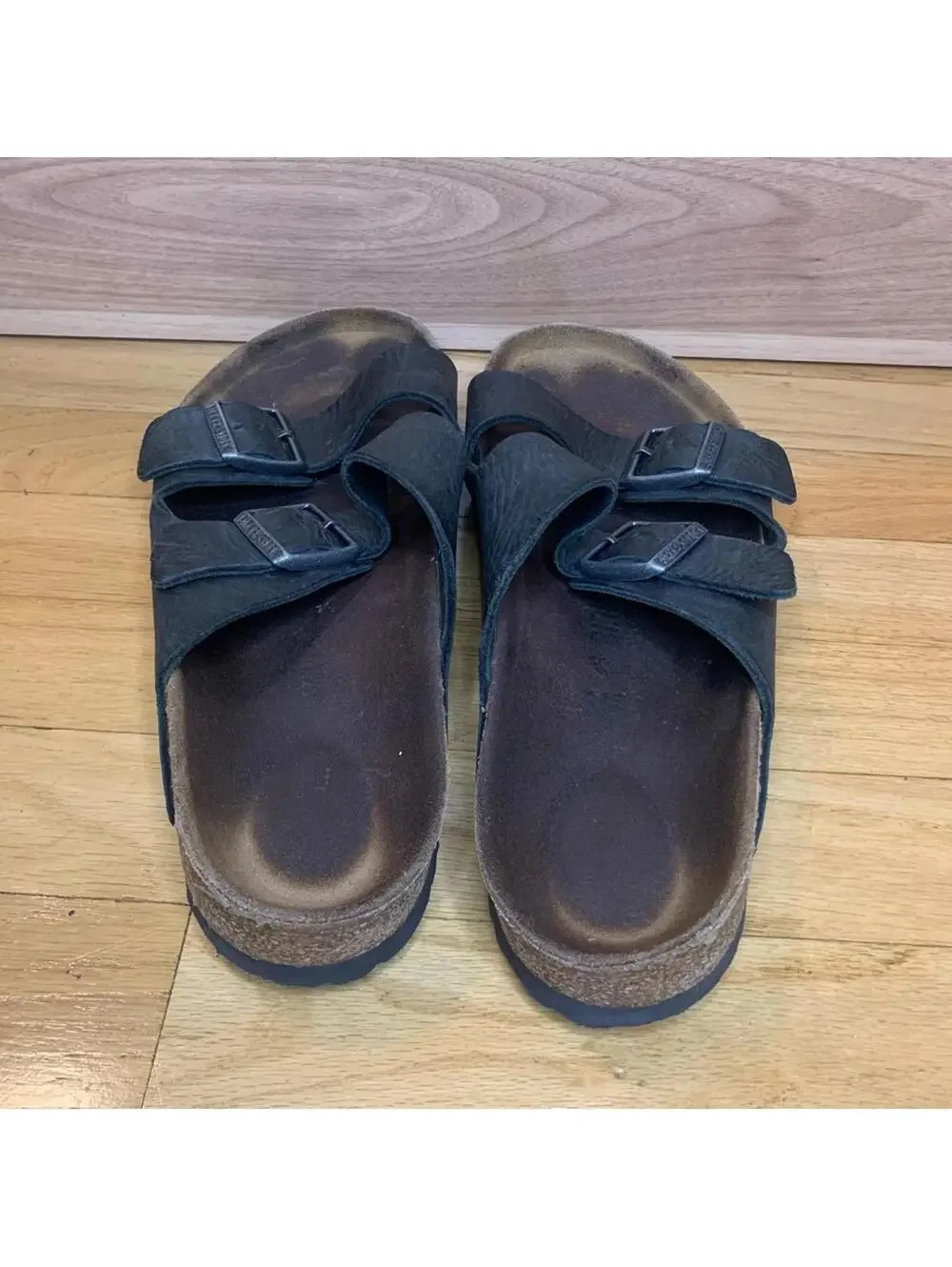 Birkenstock Arizona Sandals in Black Oiled Leather - Size 42